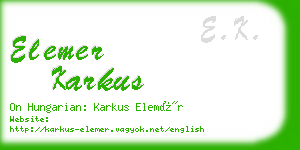 elemer karkus business card